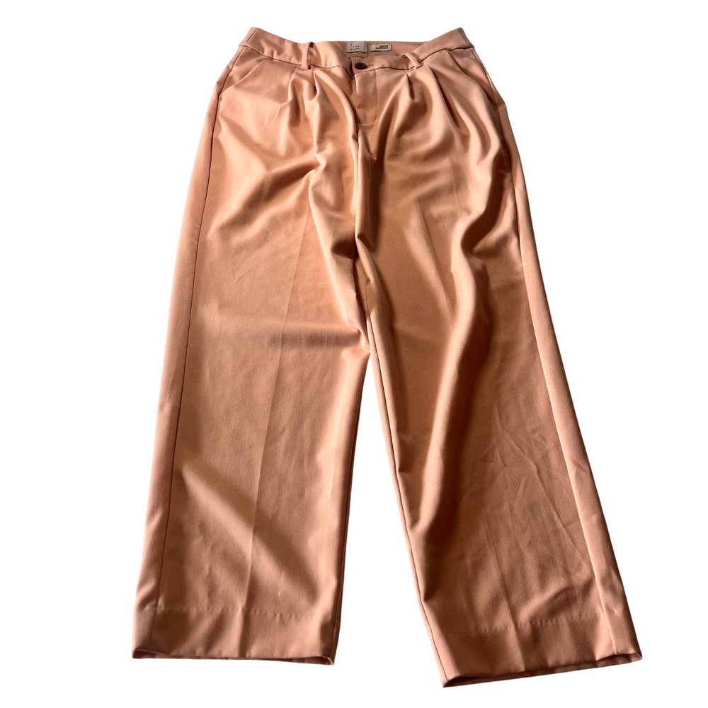 A New Day Womens Peach Pleated Wide Leg Trousers Stretch Dress Pants Size 6